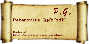 Pekanovits Győző névjegykártya
